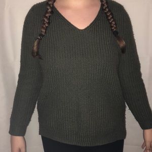 Charlotte Russe Sweaters - Green V-Neck Knit Sweater Charlotte Russe Sweaters - Green V-Neck Knit Sweater